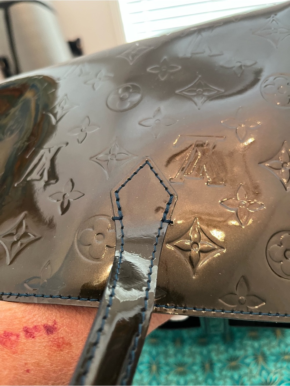 Louis Vuitton Deep Green Vernis Monogram Patent Leather Satchel w/Wallet - Picture 9 of 16